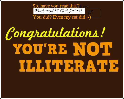 congratulations for reading